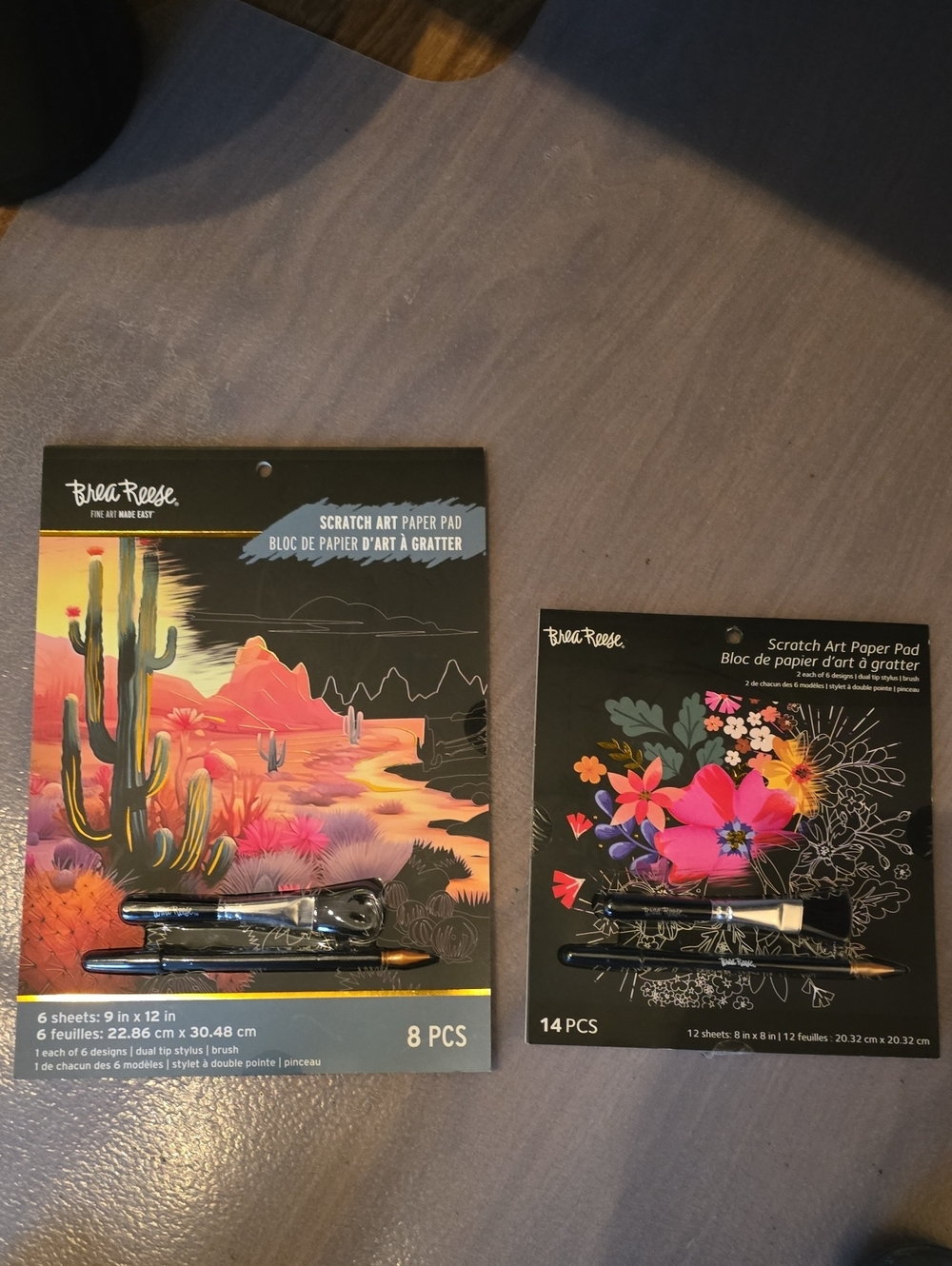 Black and Multicolor Scratch Art Paper Pad Set